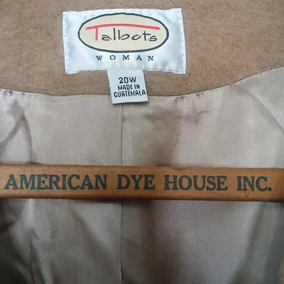Camel Hair Button Down Coat Talbots Size 20W - Picture 3 of 11